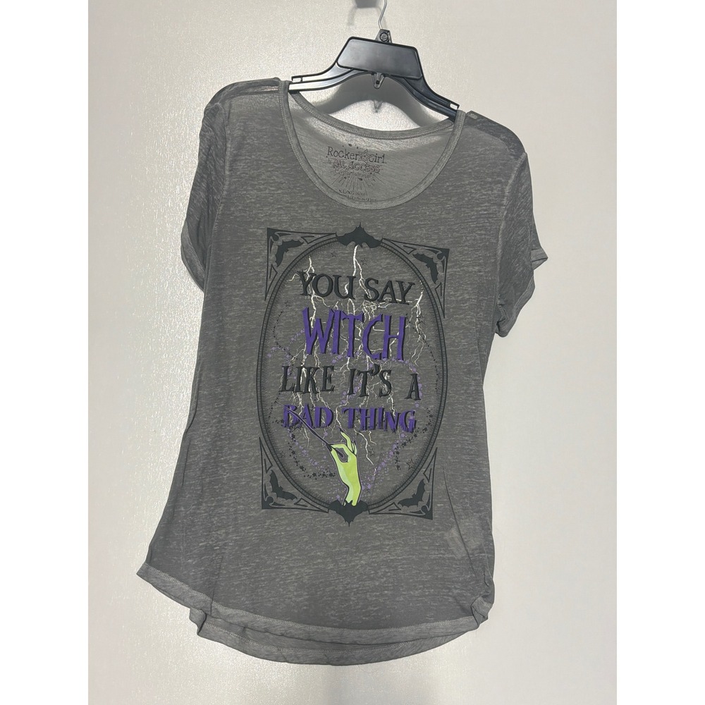 Rocker Girl You Say Witch Like Its A Bad Thing Graphic Tee Grey XL